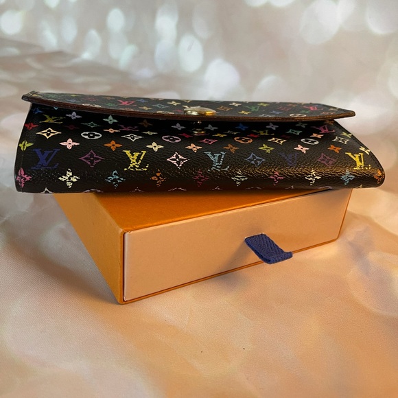 💙 Authentic Louis Vuitton multicolor Long Sarah Wallet - Picture 8 of 10